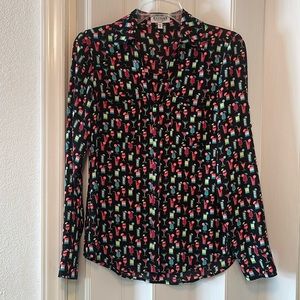 Express Portifino Shirt Cocktail Print Size XS